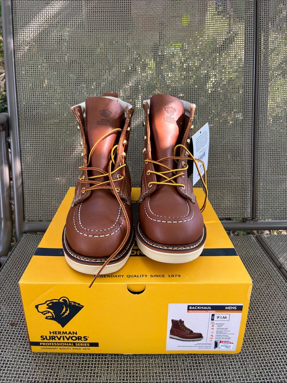 Herman Survivors Men's Brown Moc Toe Work Boots - Rugged Comfort
